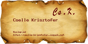 Cselle Krisztofer névjegykártya