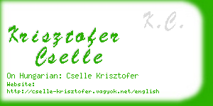 krisztofer cselle business card